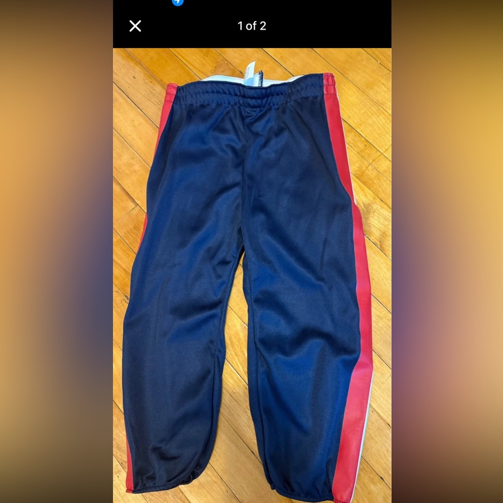 New Kids Athletic/Football Navy Pants with Red Side Stripe